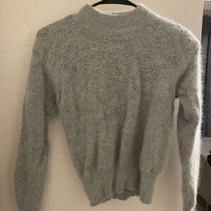 Valerie Stevens Light Gray Embroidered Sweater